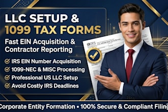 issue 1099 nec misc form, do llc setup, and get irs ein number
