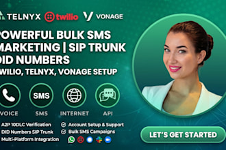 set up twilio telnyx vonage for bulk sms marketing did numbers sip trunk