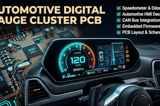 develop digital speedometer and odometer cluster pcb design