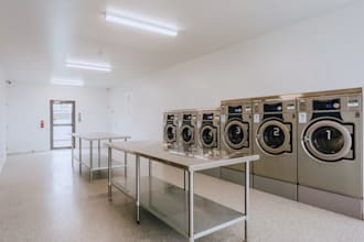 design modern 3d laundromat, laundry hub, wash center