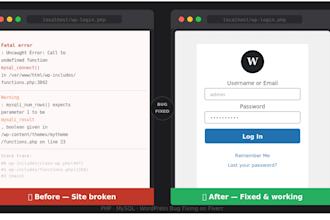 fix PHP and mysql bugs in your website or web application