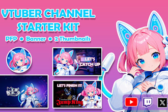 create vtuber profile picture banner and thumbnail templates