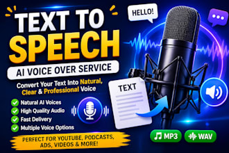 provide professional text to speech voice over services