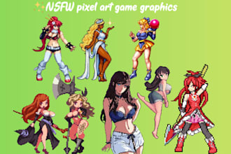 draw nsfw pixel art game graphics, lewd character sprite and visual novel asset
