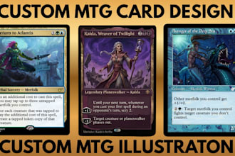 design custom playing game card trading  card illustration design mtg card