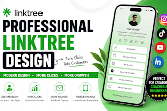 design professional linktree, beacons and link in bio page