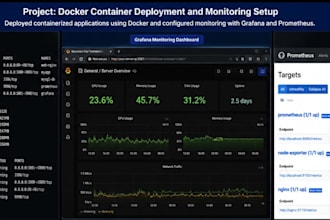 deploy docker containers and setup monitoring tools