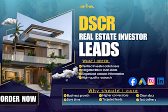 deliver you 10 exclusive dscr real estate investor leads daily via facebook ads
