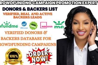 provide guaranteed active and targeted kickstarter crowdfunding backers list