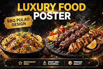 design luxury restaurant food menu burger pizza BBQ flyer