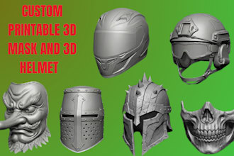 sculpt and model 3d mask, 3d helmet, 3d cosplay, armor stl for 3d printing