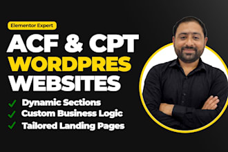 create dynamic wordpress website using acf cpt and elementor