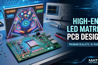 create custom pcb design for rgb led matrix pinball display embedded system
