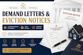 draft demand letter, eviction notice and landlord tenant legal documents