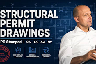 draft structural permit drawings california texas arizona nevada pe stamp