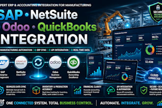 integrate sap netsuite odoo and quickbooks for manufacturing