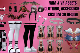 create 3d vtuber outfits, gmod weapons, vrchat accessories, jewelry and assets