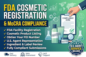 do fda registration, cosmetic registration, and mocra compliance