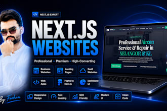 develop a responsive next js websites or web application