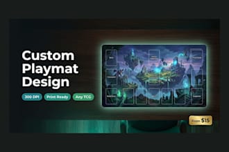 design custom playmat tcg board game card game layout print ready