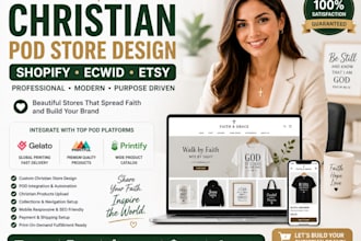 design christian shopify ecwid etsy pod store integrate gelato printful printify