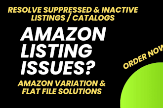 create amazon product listing with variation or fix catalog issues
