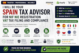 be your spain tax advisor for nif nie registration vat tax filing and compliance