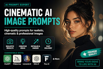 create cinematic ai image prompts for realistic photos
