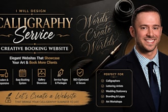 build calligraphy service creative booking website
