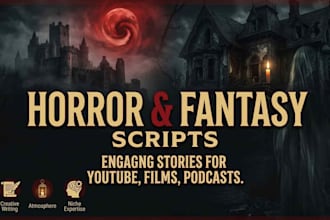 write cinematic horror scripts and fantasy