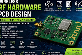 design wireles rf hardware pcb with lora rifd nfc antena system for smart device