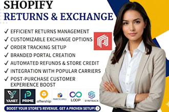setup shopify returns exchange yanet loop aftership parcelwill syntrack prime