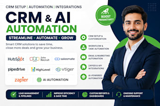 hubspot zoho recruit salesmate pipedrive gohighlevel ai automation