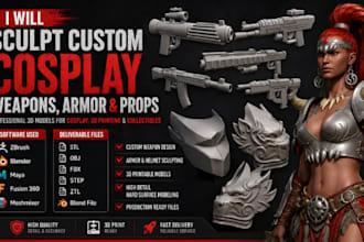 sculpt custom cosplay weapons, armor and props