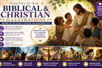 illustrate biblical illustrations, bible themed and christian illustrations