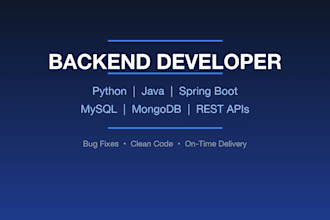 develop backend apis, fix bugs, and build web applications using python and java
