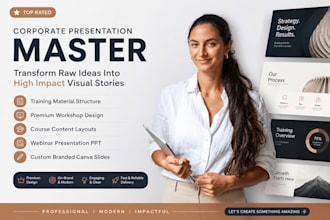 design corporate training material and workshop presentation ppt