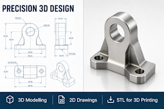 create 3d industrial design, 3d product modeling and rendering for 3d printing