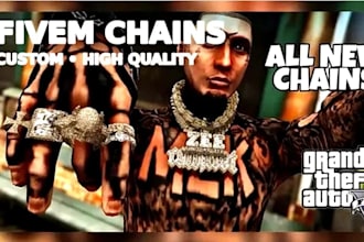create fivem custom ped , fivem clothing, custom tattoo, chain