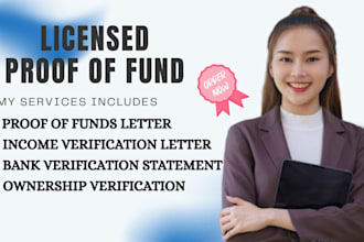 create verified proof of funds documentation for funding and application