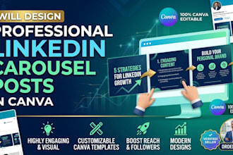 design professional linkedin carousel posts in canva