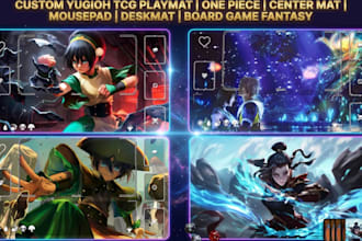 custom yugioh tcg playmat, one piece, center mat, mousepad, deskmat board game