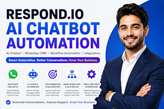 respond io ai chatbot whatsapp CRM workflow automation setup