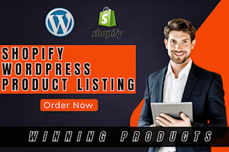product listing on shopify or wordpress ecommerce store