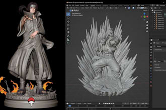 sculpt 3d anime figure diorama 3d model action figure 3d toy stl for 3d printing