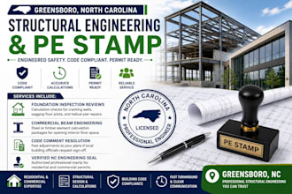 provide greensboro north carolina structural engineering and pe stamp