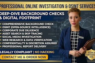 do online investigation, deep background check, and expert osint