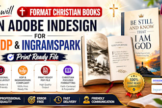 format christian book in adobe indesign for KDP or ingramspark  print ready file