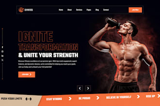 design gym website health and fitness website workout, gym wordpress website