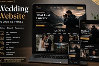 design modern photography website and portfolio website
